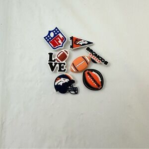 Denver Broncos NFL‎ Football Helmet Shoe Charms Set for Women
